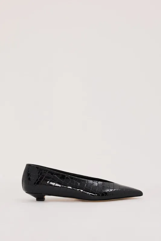DOF STUDIOS CLAUDIA BLACK CROC HEEL sold by Dissh