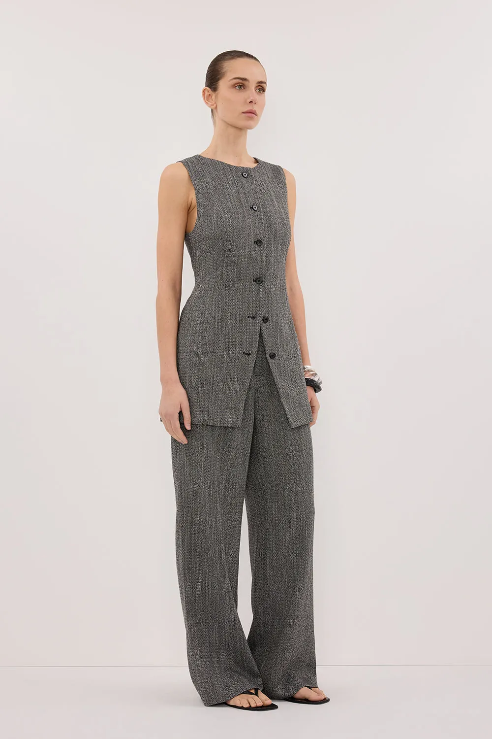 MANHATTAN CHARCOAL TWEED TUNIC VEST sold by Dissh product image thumbnail 3