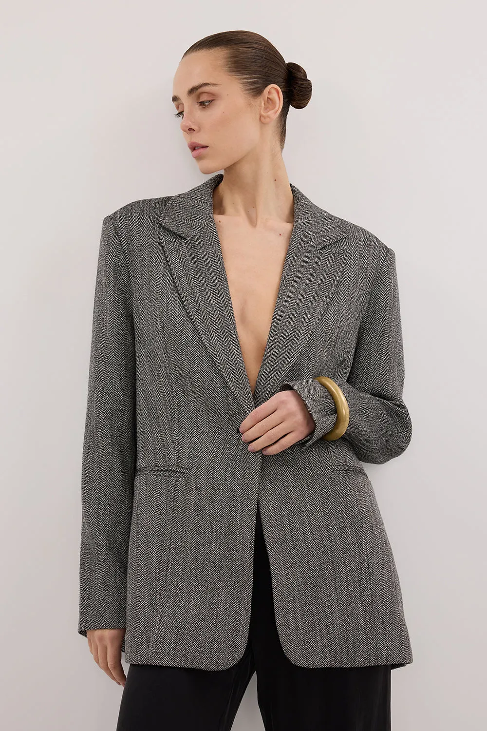 MANHATTAN CHARCOAL TWEED BLAZER sold by Dissh product image thumbnail 3