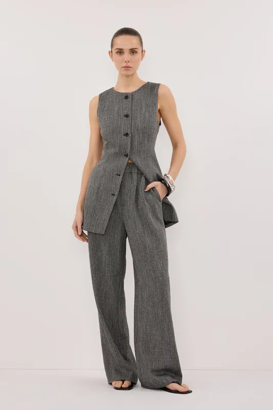 MANHATTAN CHARCOAL TWEED PANT sold by Dissh