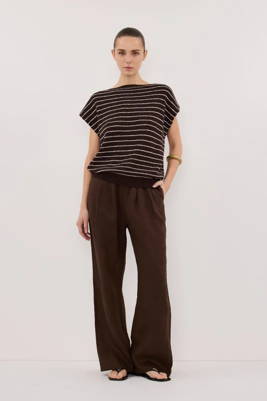 ASPEN CHOC STRIPE KNIT TOP sold by Dissh
