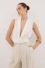 FELICITY OFF WHITE SLEEVELESS WRAP TOP sold by Dissh