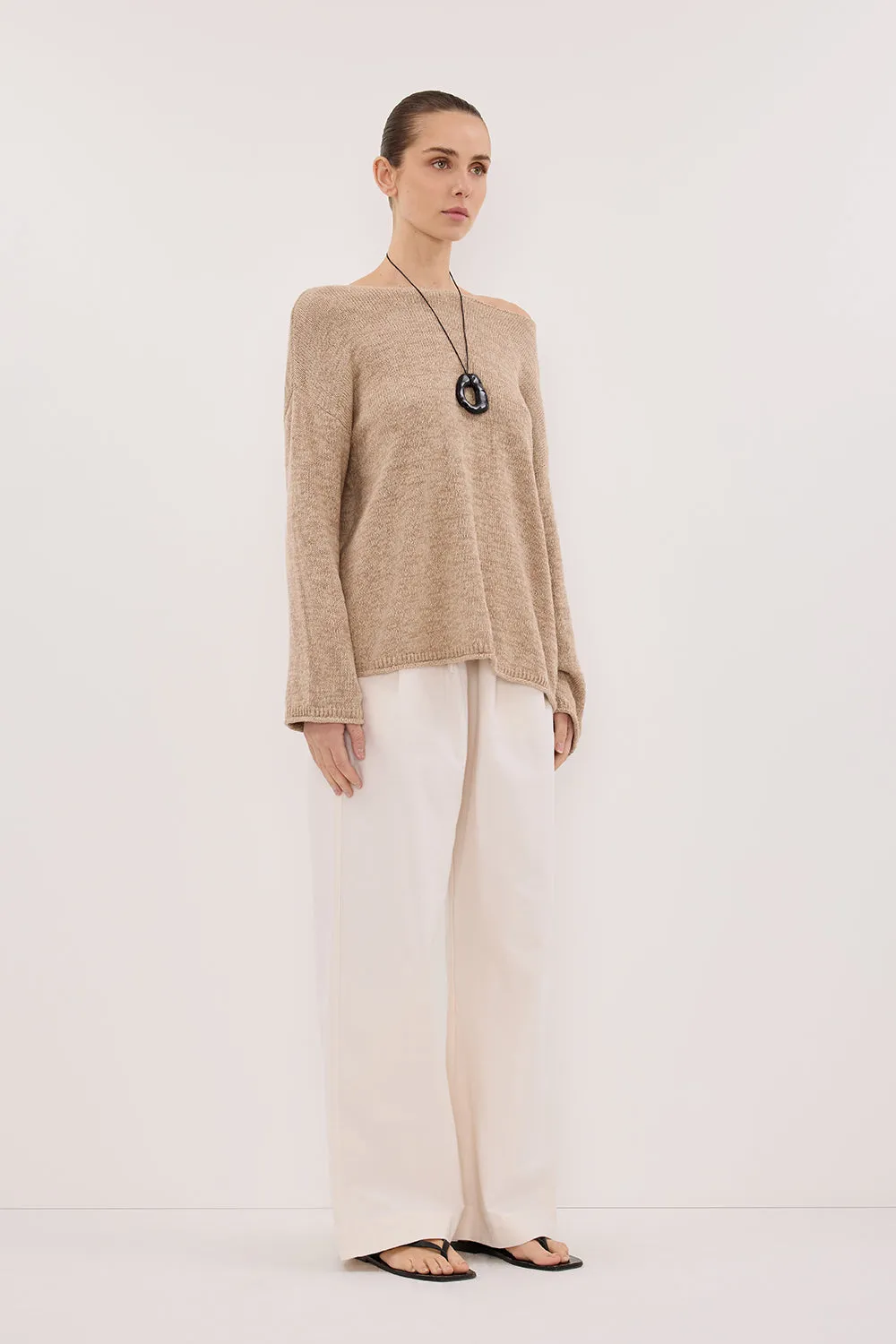 ALIZA NATURAL LONG SLEEVE KNIT JUMPER sold by Dissh product image thumbnail 3
