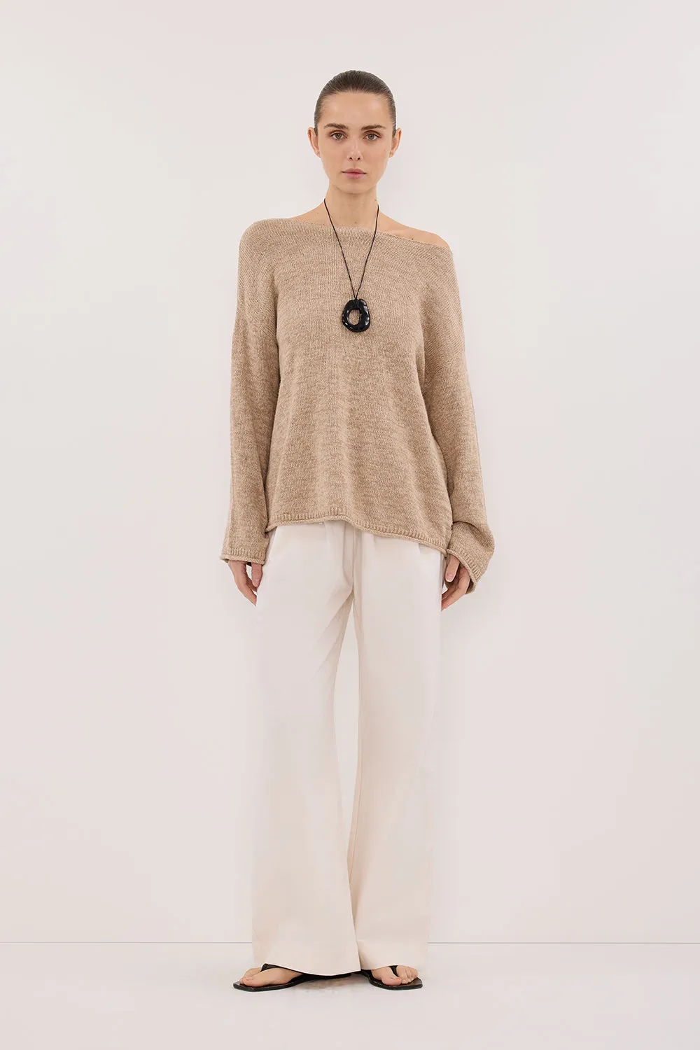 ALIZA NATURAL LONG SLEEVE KNIT JUMPER sold by Dissh