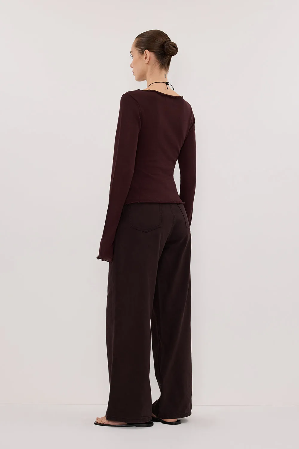 BLAKE PLUM LONG SLEEVE BOAT NECK KNIT TOP sold by Dissh product image thumbnail 5