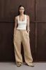 LUNE TAN LINEN PANT sold by Dissh