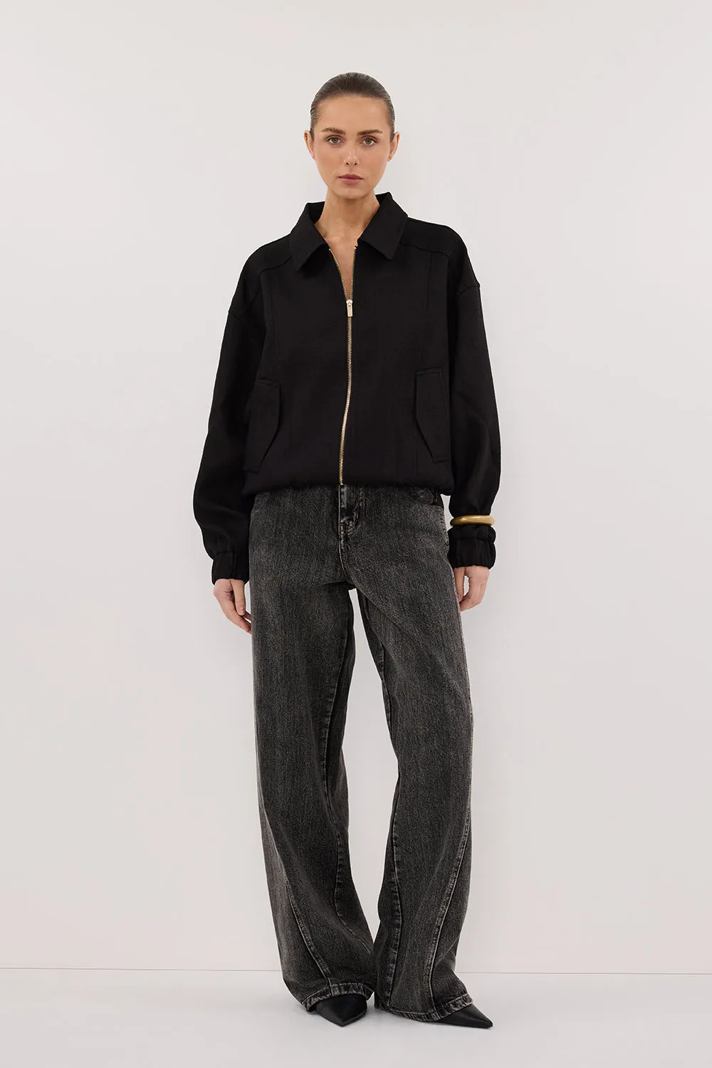 FRANKIE BLACK TWEED BOMBER JACKET sold by Dissh product image thumbnail 2