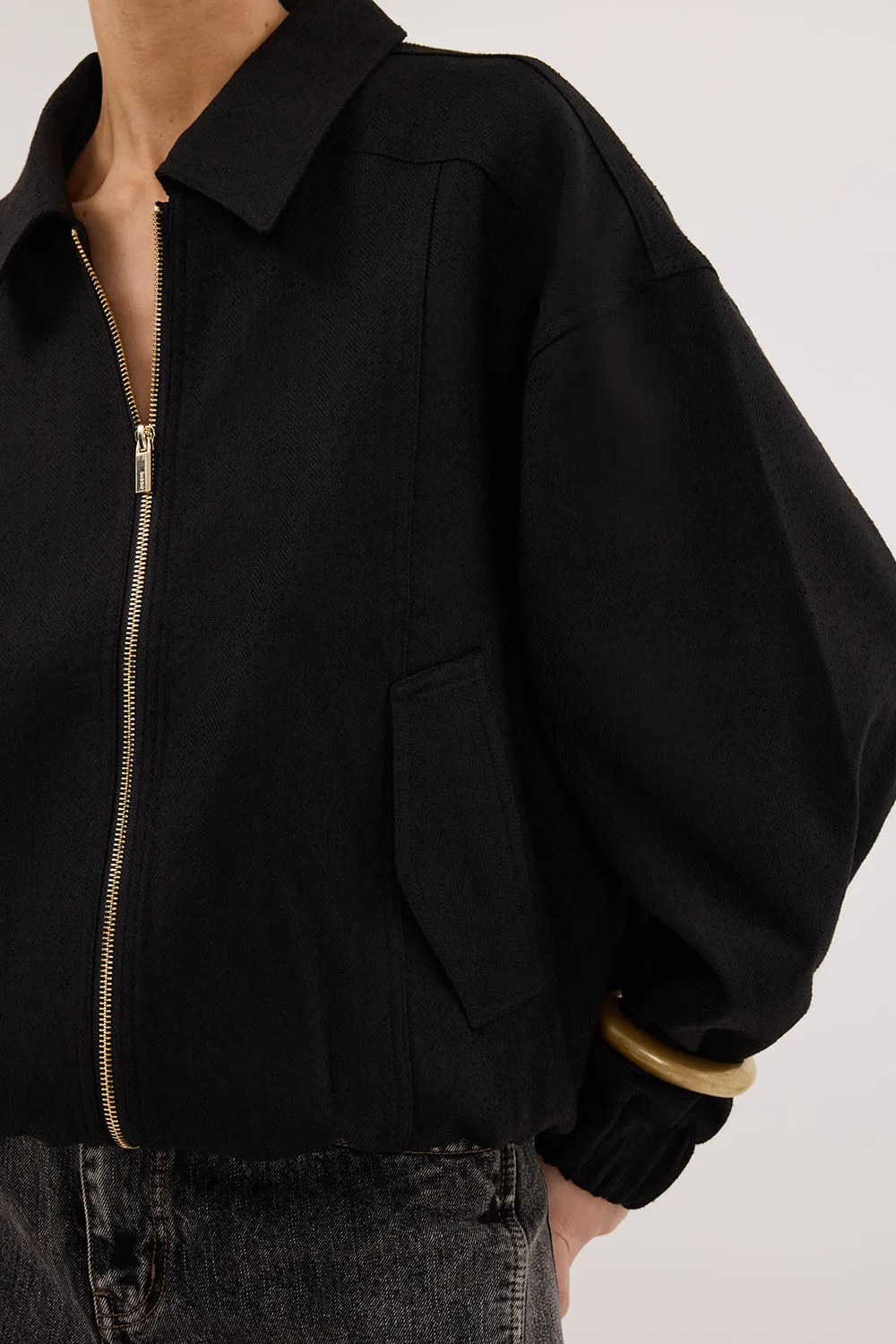 FRANKIE BLACK TWEED BOMBER JACKET sold by Dissh product image thumbnail 5