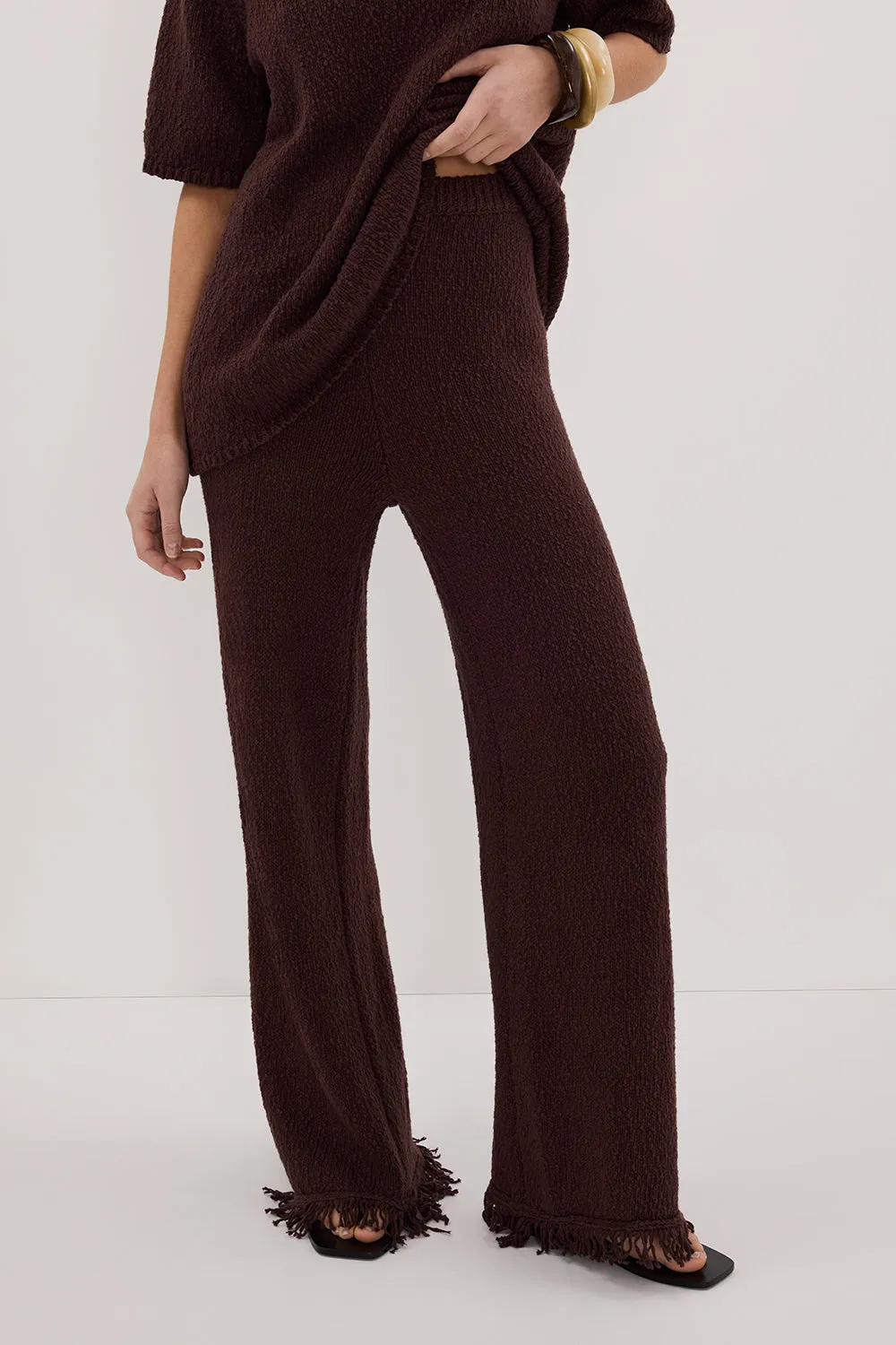 SUE CHOC FRINGE KNIT PANT sold by Dissh product image thumbnail 3