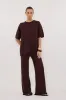 SUE CHOC FRINGE KNIT PANT sold by Dissh