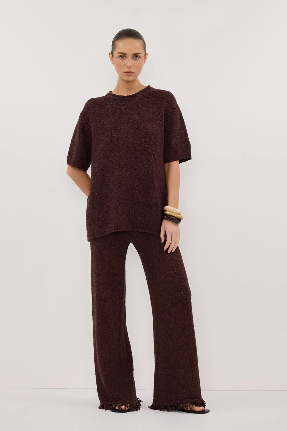 SUE CHOC FRINGE KNIT PANT sold by Dissh product image thumbnail 2