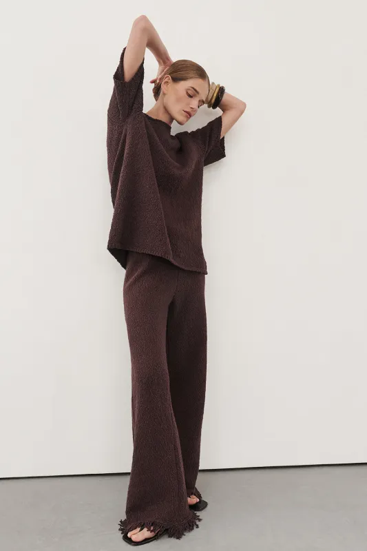 SUE CHOC FRINGE KNIT PANT sold by Dissh