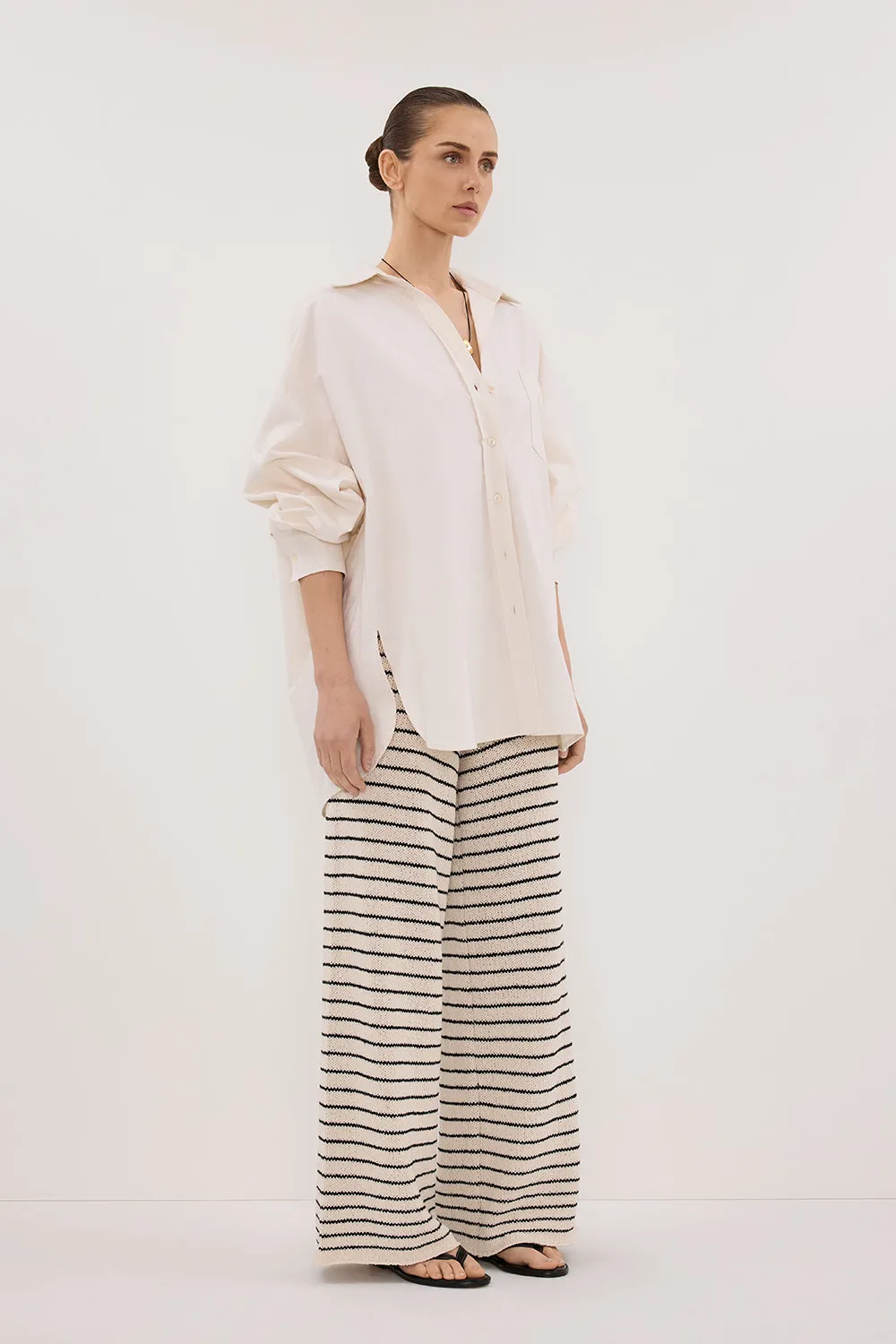 RHEA 2.0 CREAM OVERSIZED COTTON SHIRT sold by Dissh product image thumbnail 3