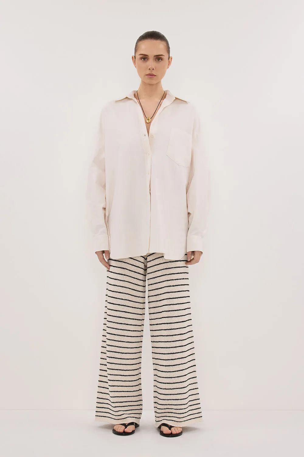 RHEA 2.0 CREAM OVERSIZED COTTON SHIRT sold by Dissh