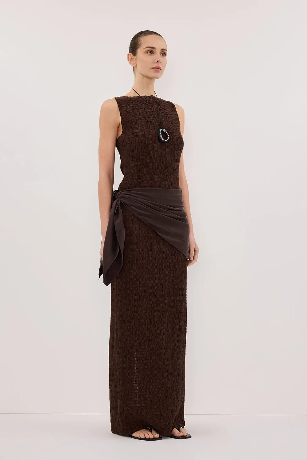 MELISSA CHOCOLATE KNIT MIDI SKIRT sold by Dissh product image thumbnail 2