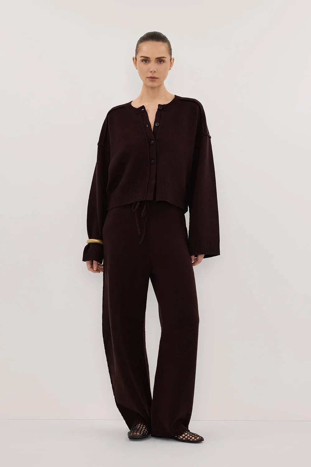 PAIGE CHOC WOOL KNIT PANT sold by Dissh