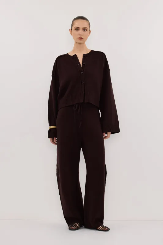 PAIGE CHOC WOOL KNIT CARDIGAN sold by Dissh