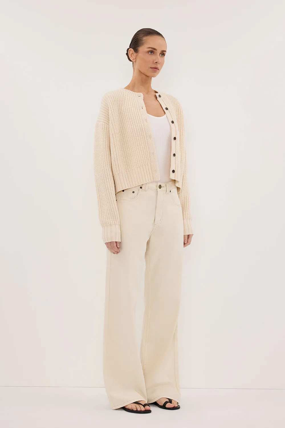 EVALINA SANDSTONE KNIT CARDIGAN sold by Dissh product image thumbnail 3