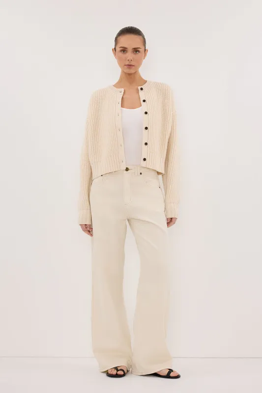 EVALINA SANDSTONE KNIT CARDIGAN sold by Dissh