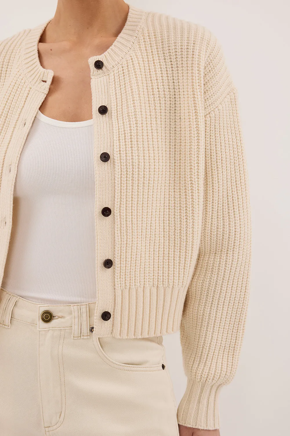 EVALINA SANDSTONE KNIT CARDIGAN sold by Dissh product image thumbnail 5
