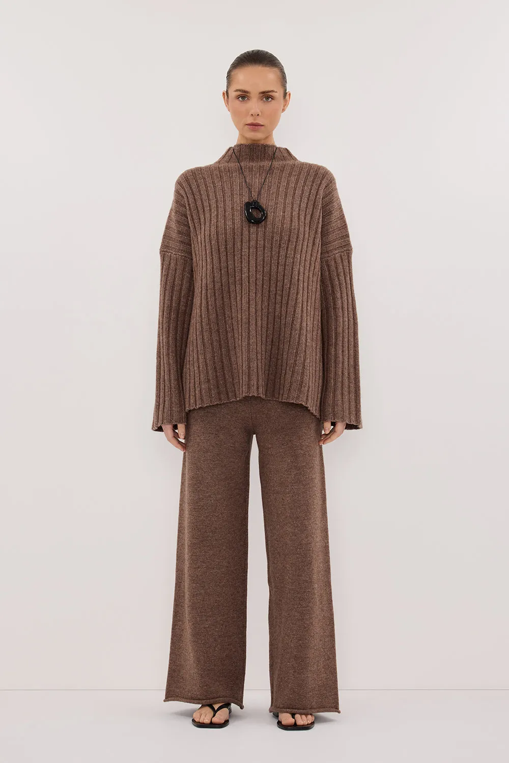 TUCSON MOCHA HIGH NECK KNIT JUMPER sold by Dissh product image thumbnail 2