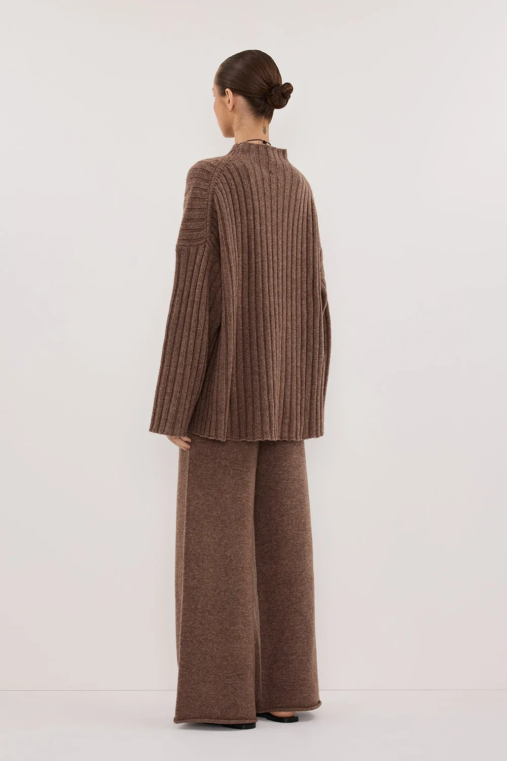 TUCSON MOCHA HIGH NECK KNIT JUMPER sold by Dissh product image thumbnail 5