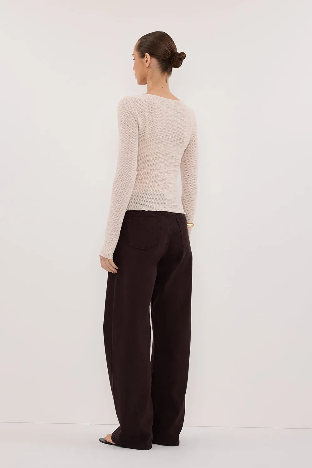 LILY STONE LONG SLEEVE BOAT NECK TEXTURED TOP sold by Dissh product image thumbnail 5