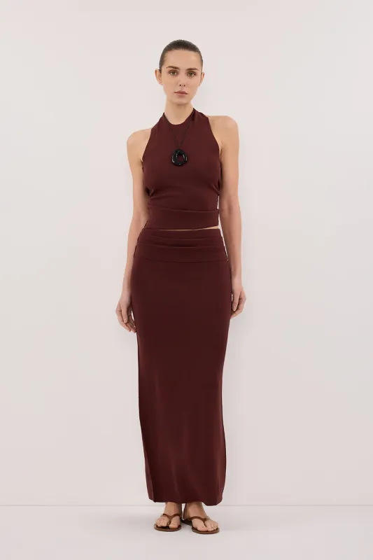 SOL CINNAMON SCARF HALTER KNIT TOP sold by Dissh