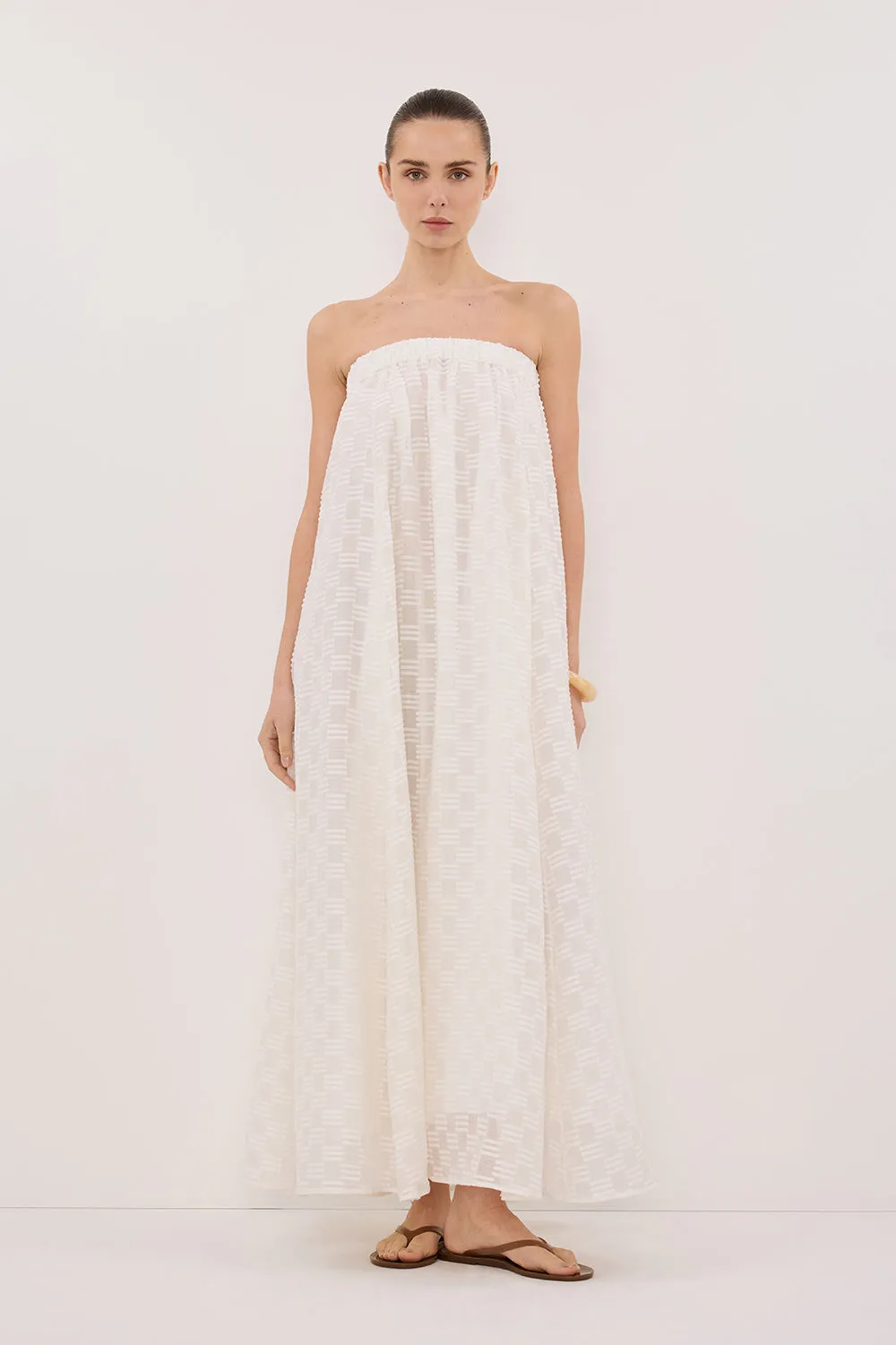 ELBA WHITE SHEER STRAPLESS DRESS sold by Dissh product image thumbnail 2