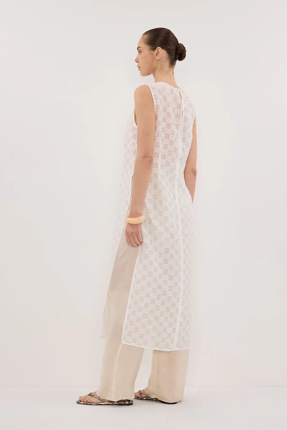 ELBA WHITE SHEER TUNIC TOP sold by Dissh product image thumbnail 5