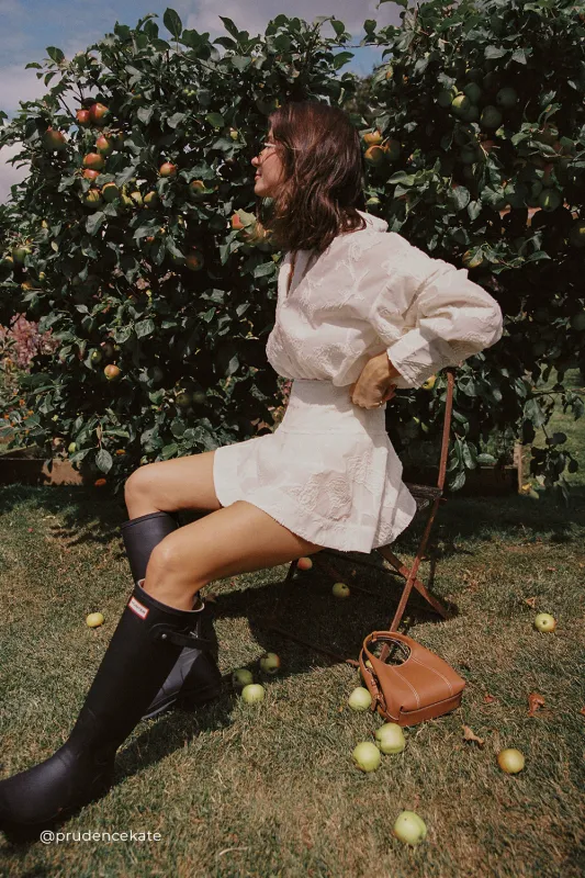 AZALEA OFF WHITE JACQUARD MINI SKIRT sold by Dissh