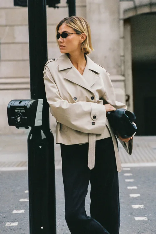 GABRIEL NATURAL CROPPED TRENCH COAT - PRE ORDER sold by Dissh