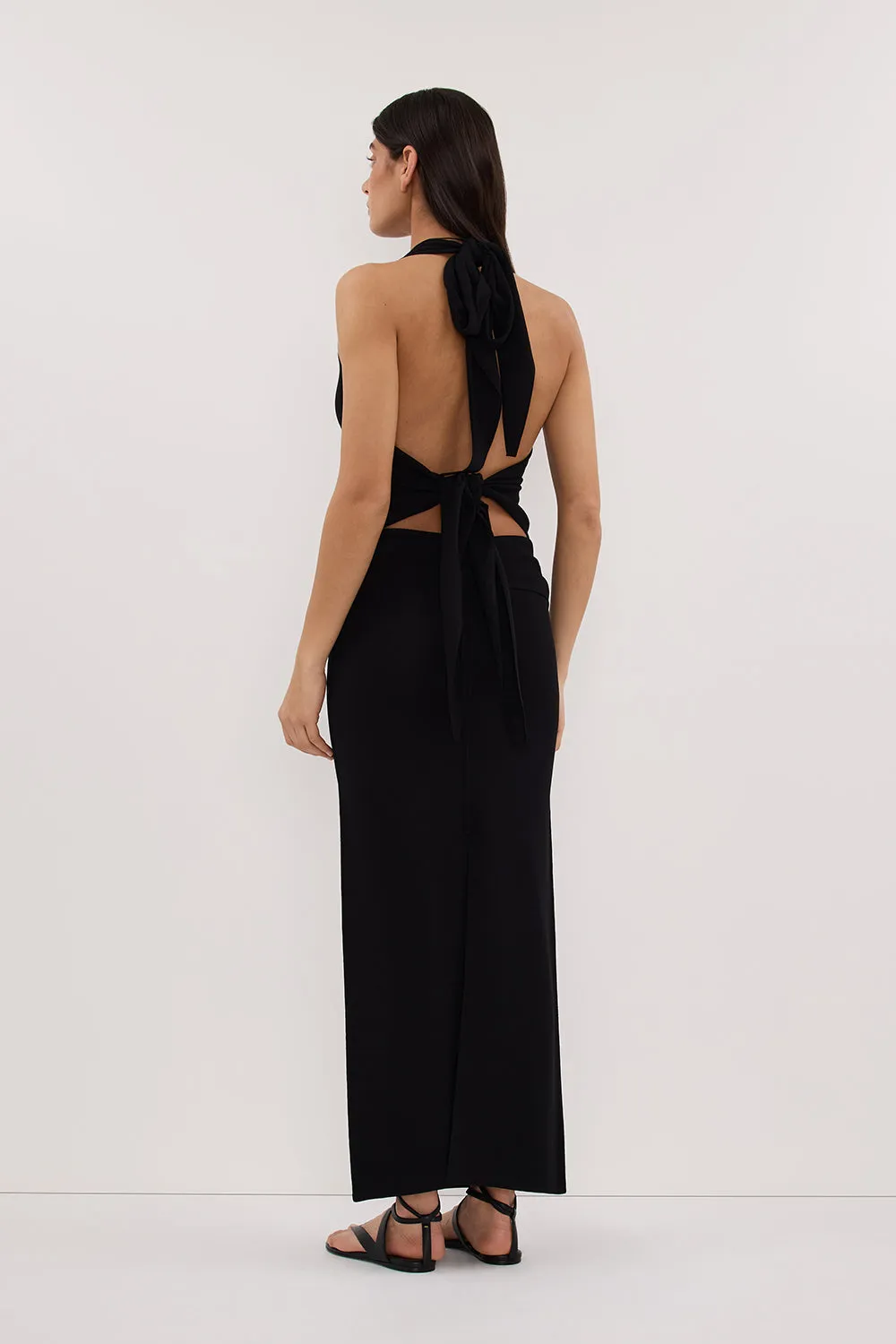 SOL BLACK SCARF HALTER KNIT TOP sold by Dissh product image thumbnail 4