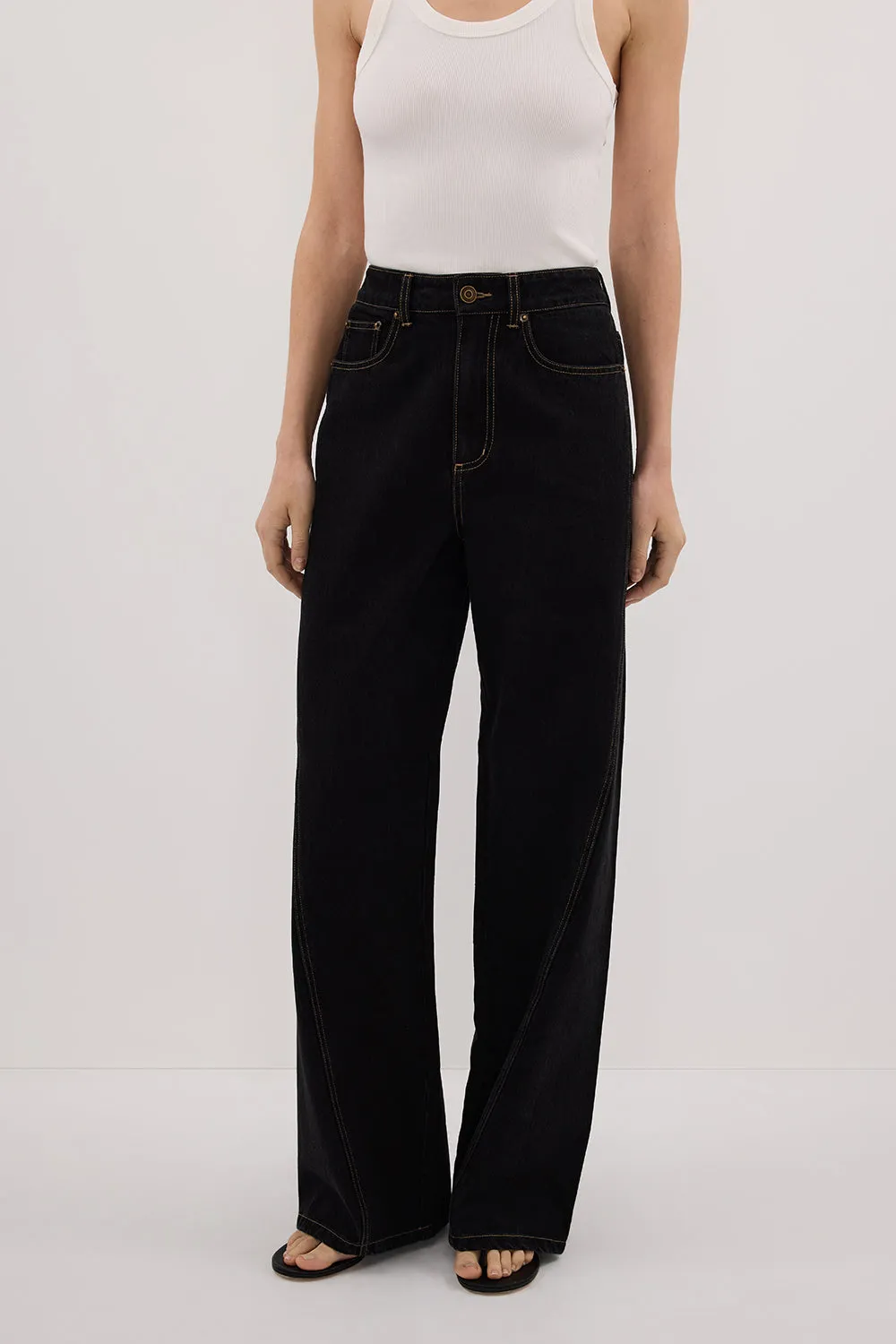 CARSON JET BLACK TALL WIDE LEG JEAN sold by Dissh product image thumbnail 2