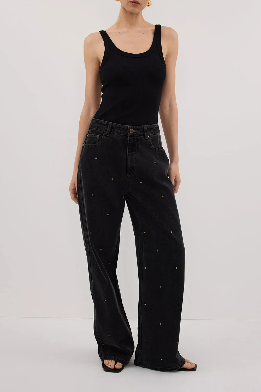 REAGAN 2.0 BLACK RINSE EYELET SLOUCHY JEAN sold by Dissh product image thumbnail 3