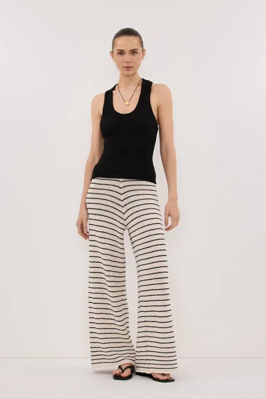 ASPEN BLACK SLEEVELESS RACER KNIT TOP sold by Dissh