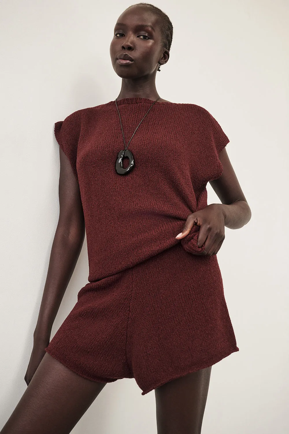 ASPEN SANGRIA KNIT TOP sold by Dissh