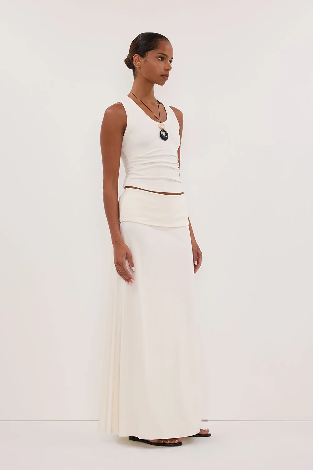 JULIE OFF WHITE MODAL BLEND SLEEVELESS TANK TOP sold by Dissh product image thumbnail 3