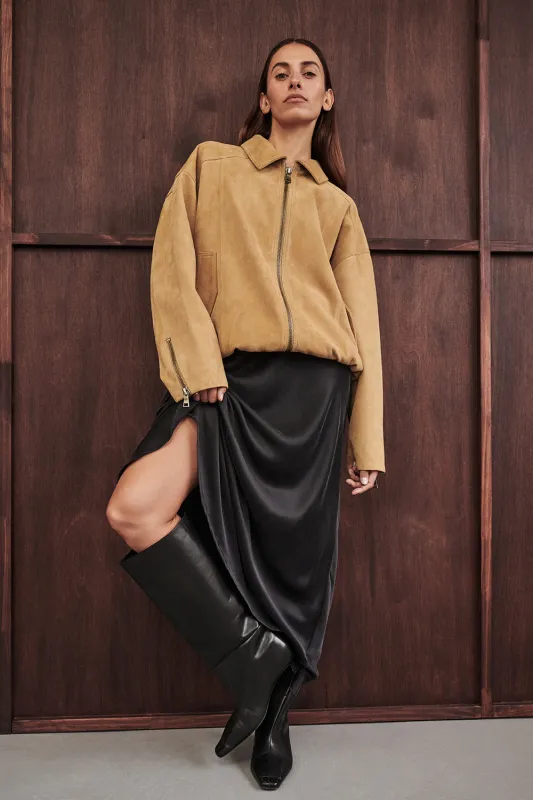 DENVER PAMPAS SUEDE LEATHER BOMBER JACKET sold by Dissh