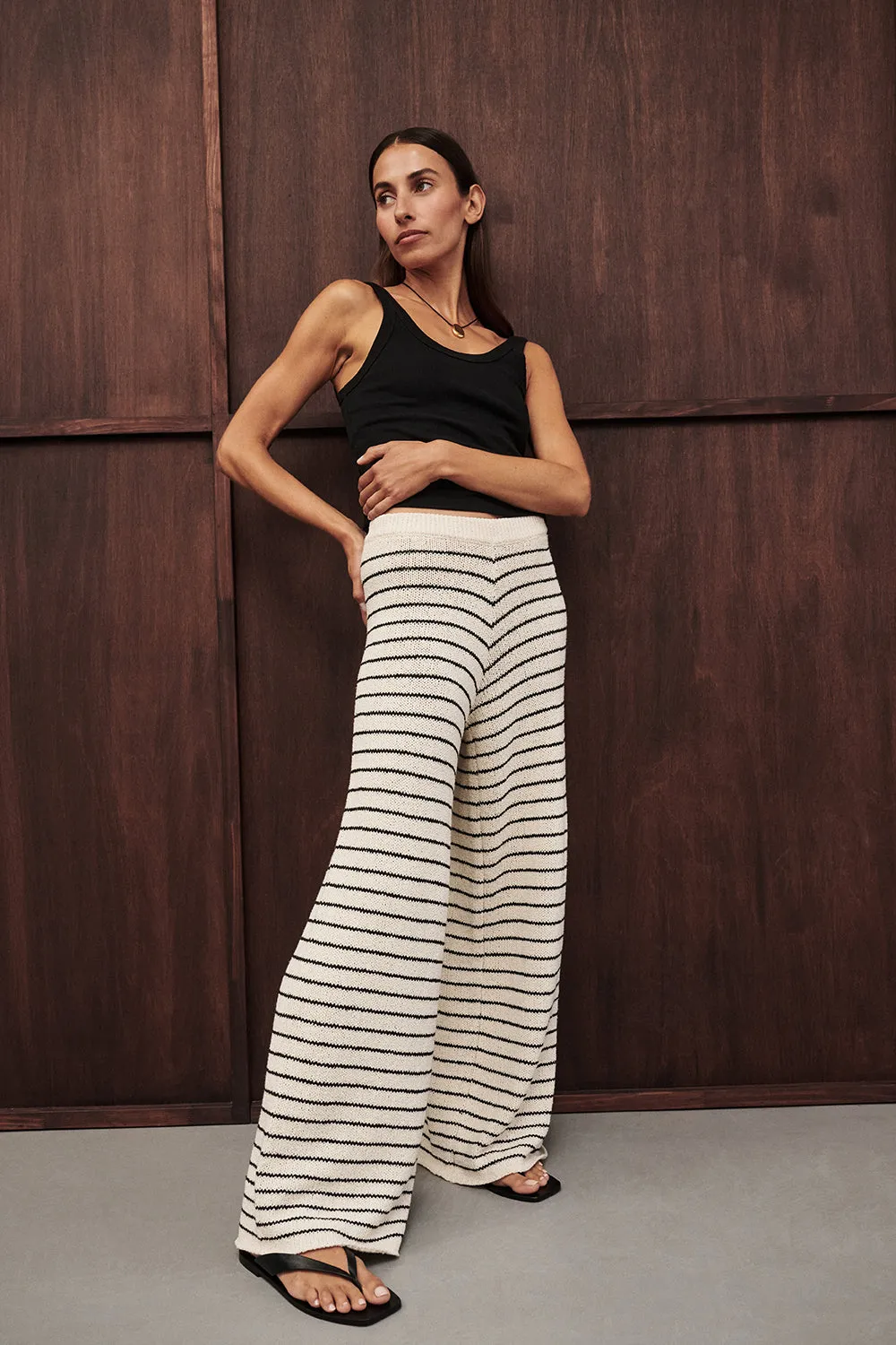 ASPEN SANDSTONE STRIPE KNIT PANT sold by Dissh