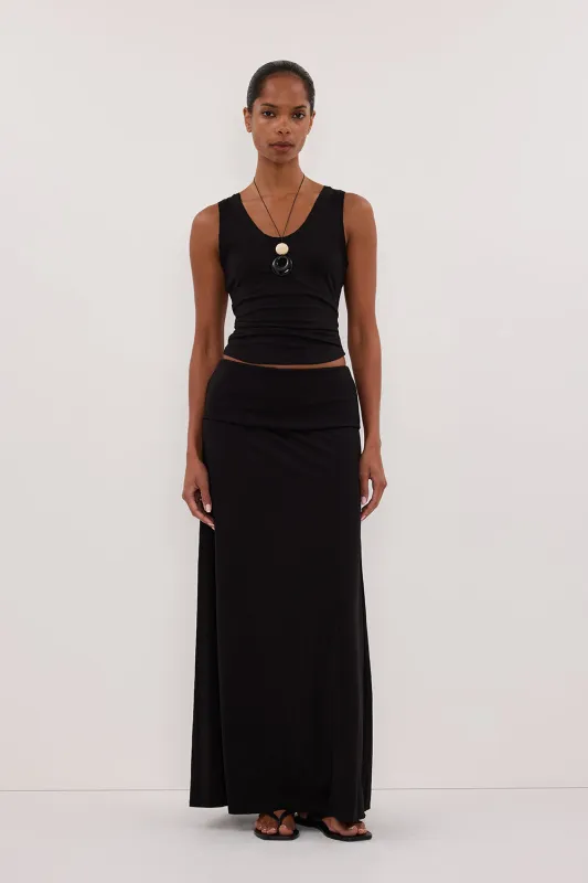 JULIE BLACK MODAL BLEND MAXI SKIRT sold by Dissh