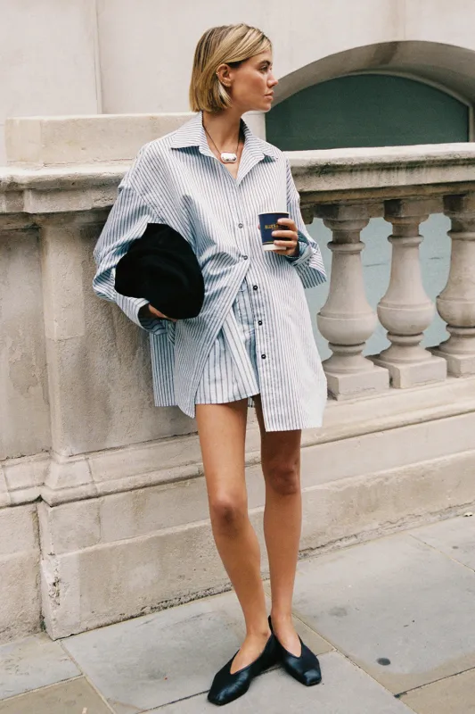 SABLE ICE BLUE SILK BLEND SHIRT sold by Dissh