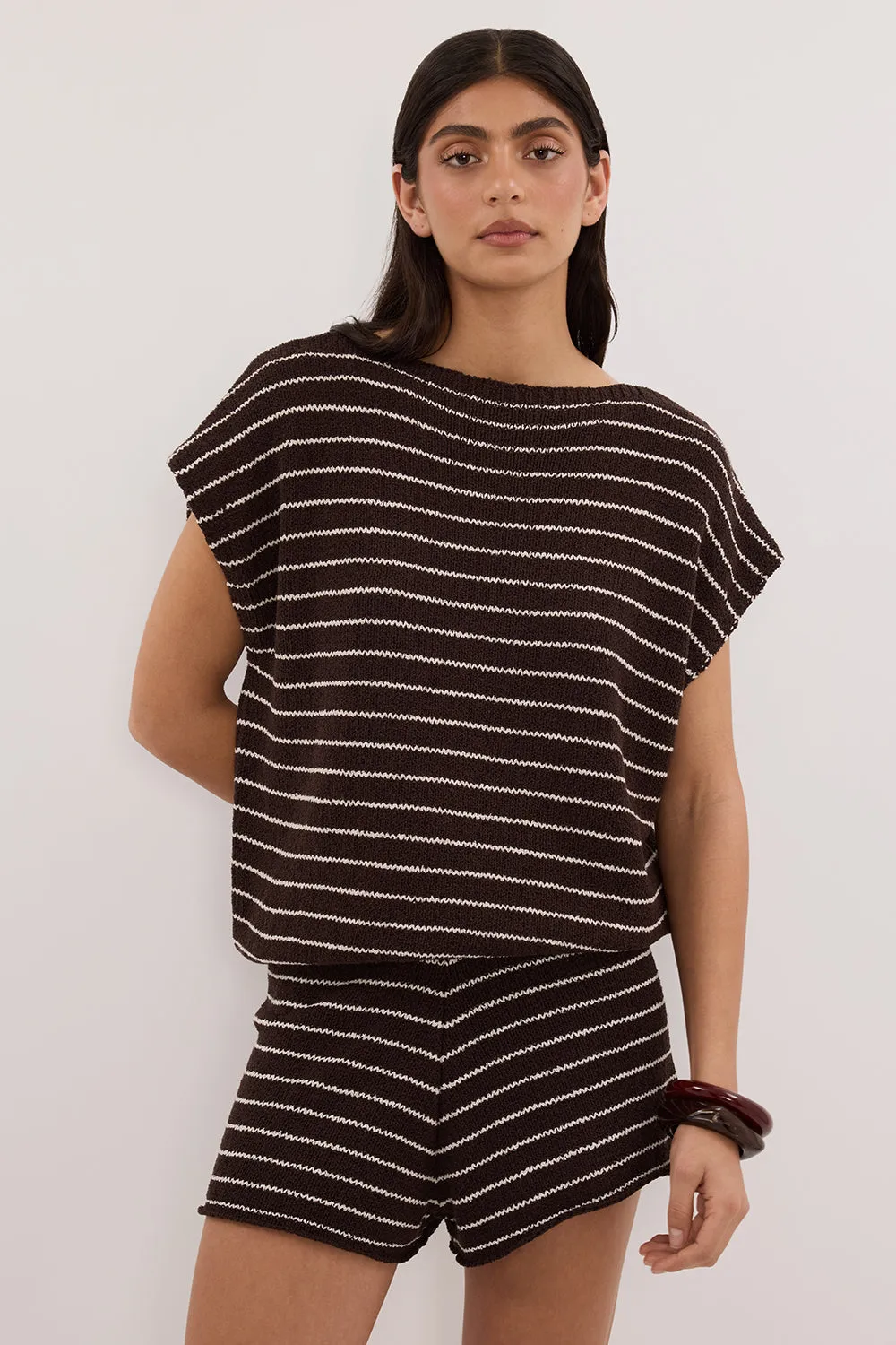 ASPEN CHOC STRIPE KNIT SHORT sold by Dissh product image thumbnail 3