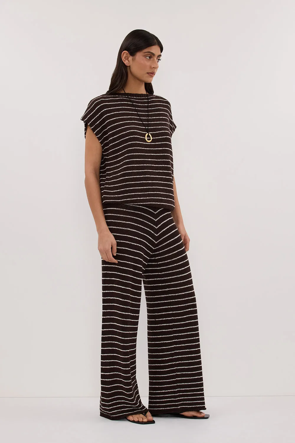 ASPEN CHOC STRIPE KNIT PANT sold by Dissh product image thumbnail 3