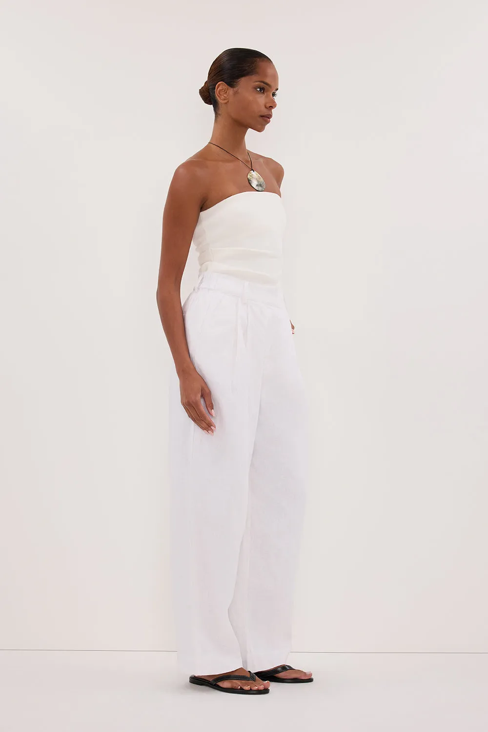 FRAN WHITE LINEN PANT sold by Dissh product image thumbnail 4