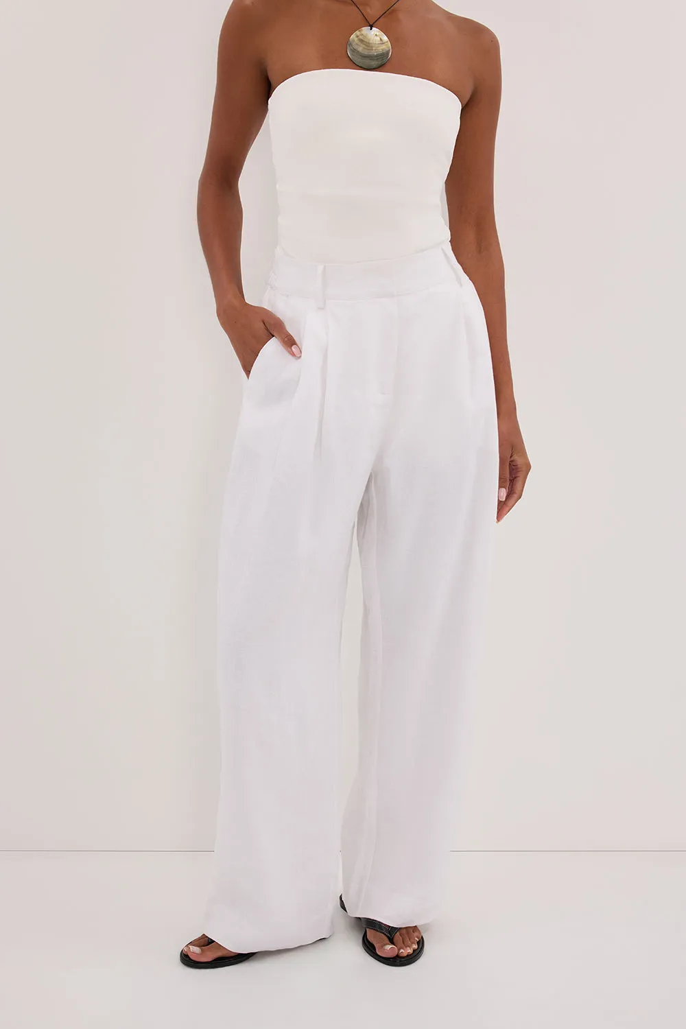 FRAN WHITE LINEN PANT sold by Dissh product image thumbnail 3