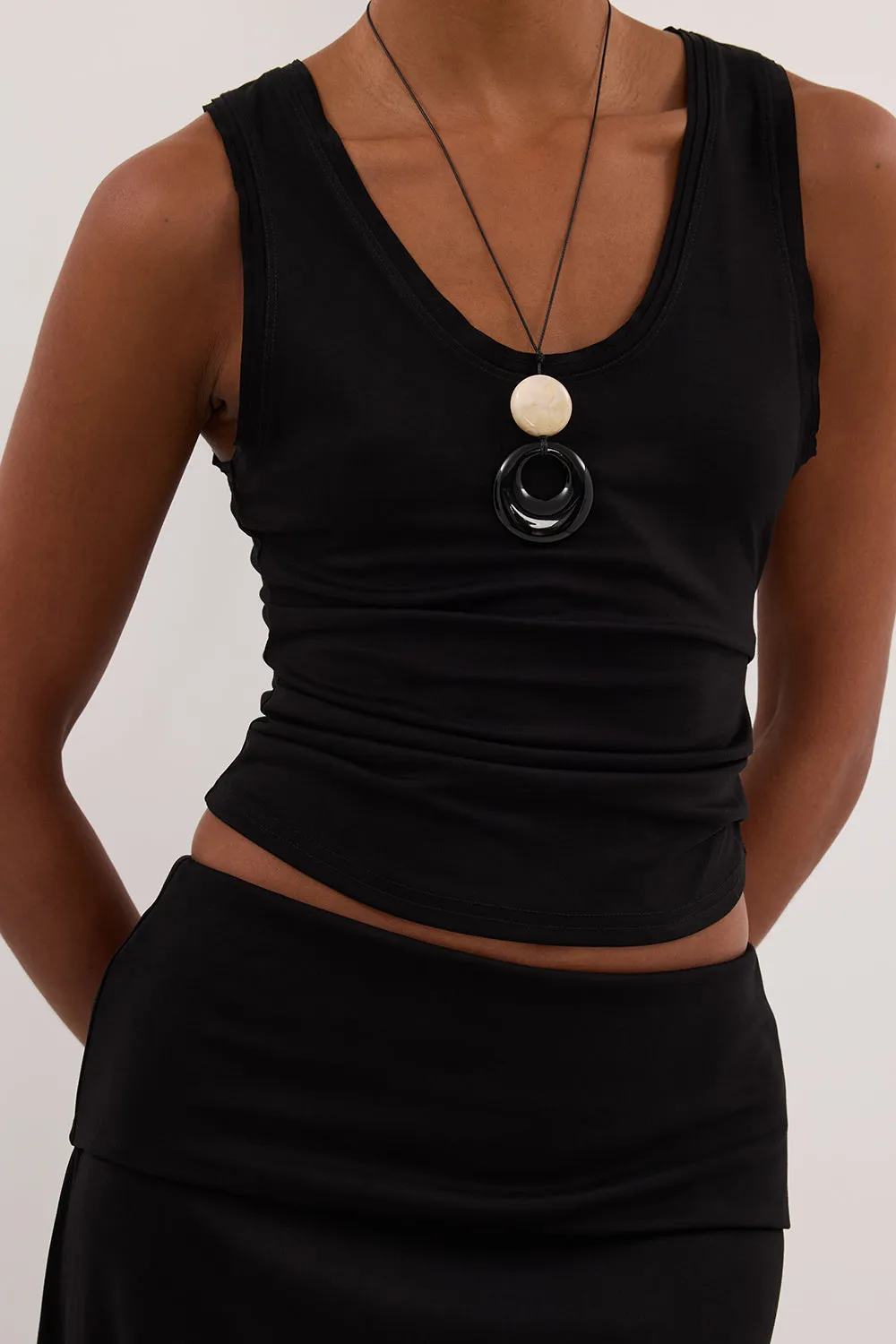 JULIE BLACK MODAL BLEND SLEEVELESS TANK sold by Dissh product image thumbnail 5