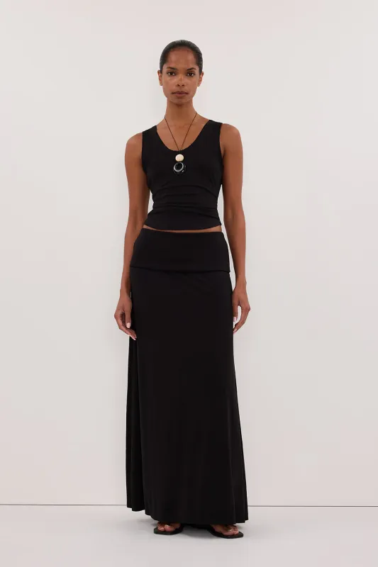 JULIE BLACK MODAL BLEND SLEEVELESS TANK sold by Dissh