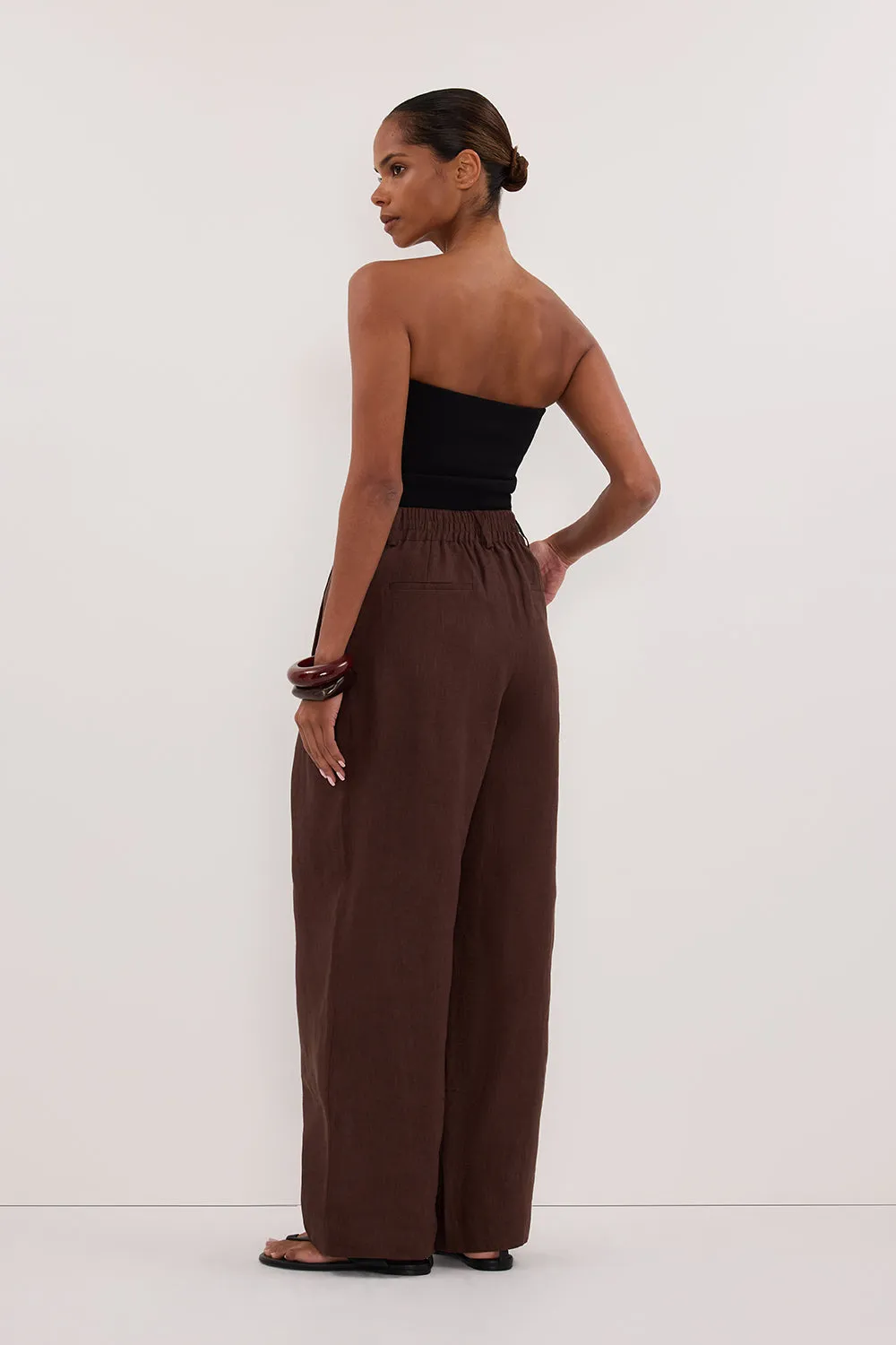 FRAN COCOA CHOC LINEN PANT sold by Dissh product image thumbnail 4