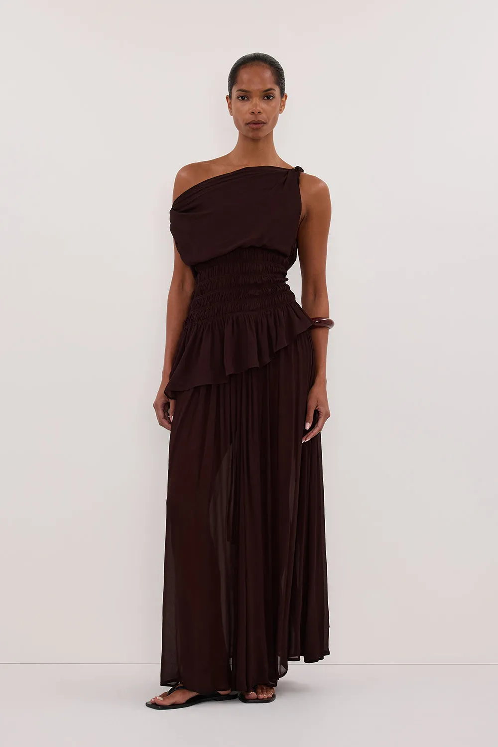 TIANA DARK CHOC ASYM TOP sold by Dissh product image thumbnail 2